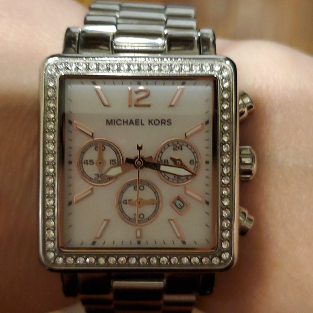 Michael Kors silver chronograph watch